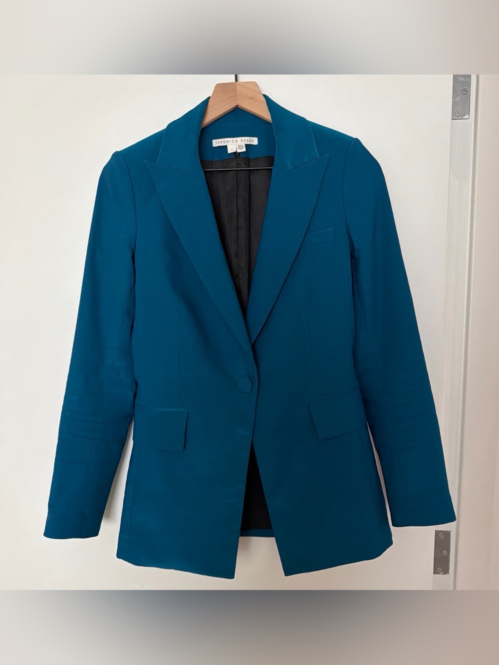 Veronica Beard Deep Teal Single-Button Blazer